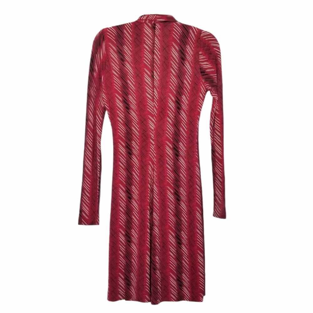 Norma Kamali Long Sleeve Faux Wrap Dress in Red S… - image 3