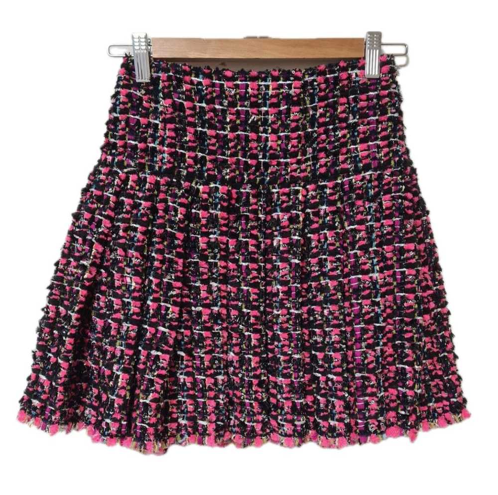 Chanel Pink & Black Lesage Tweed Mini Skirt - image 1