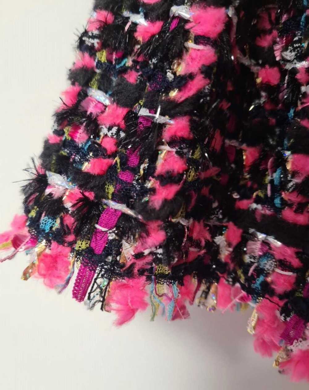 Chanel Pink & Black Lesage Tweed Mini Skirt - image 4