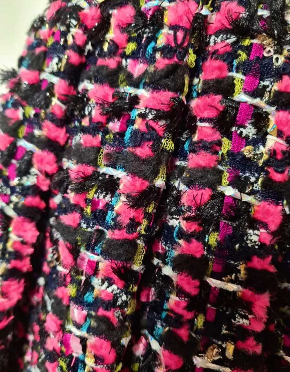 Chanel Pink & Black Lesage Tweed Mini Skirt - image 6