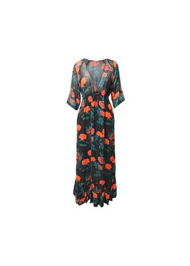 Ganni Black floral print georgette Newman dress - image 1