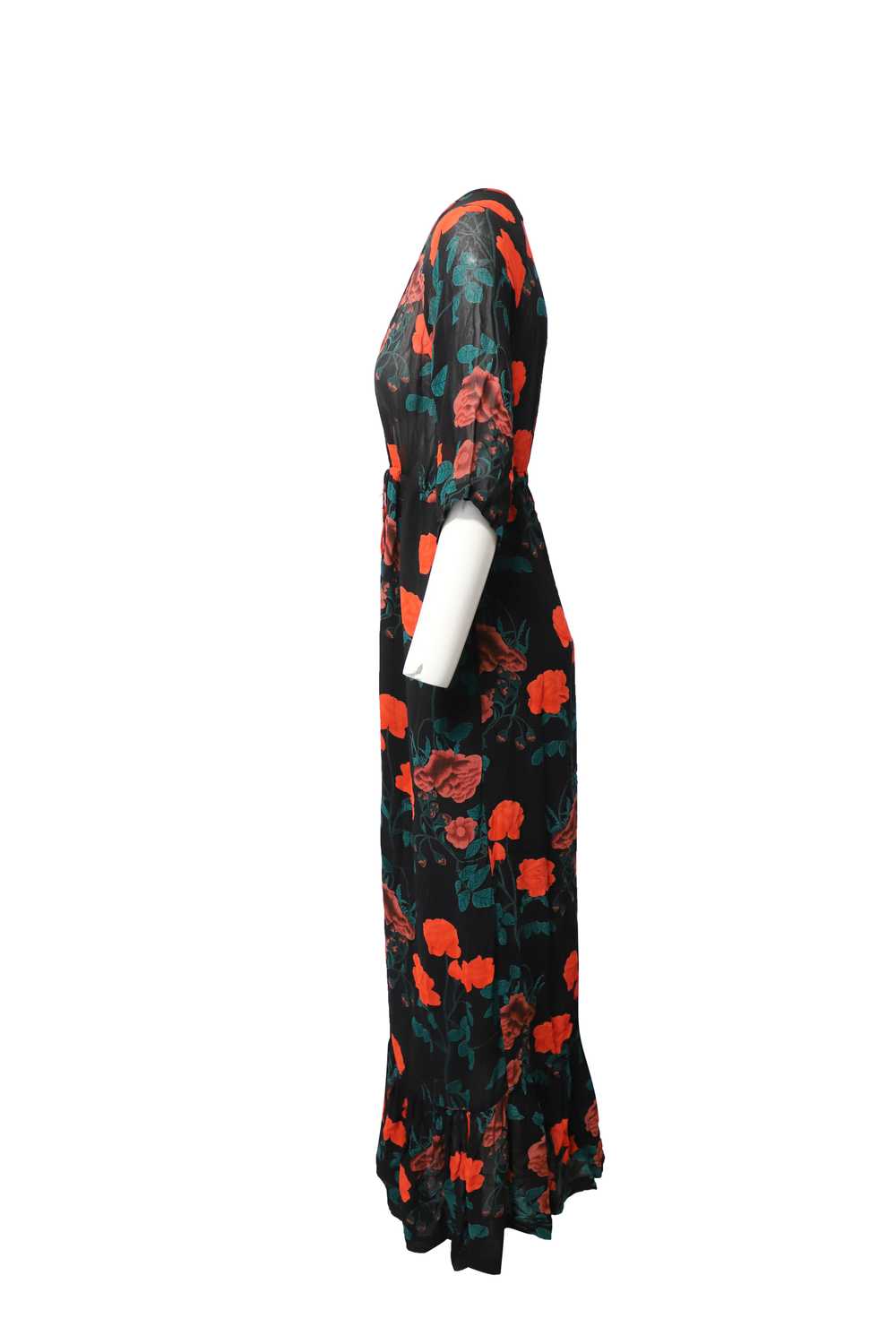 Ganni Black floral print georgette Newman dress - image 2