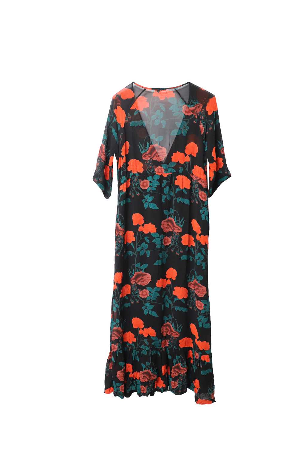 Ganni Black floral print georgette Newman dress - image 4