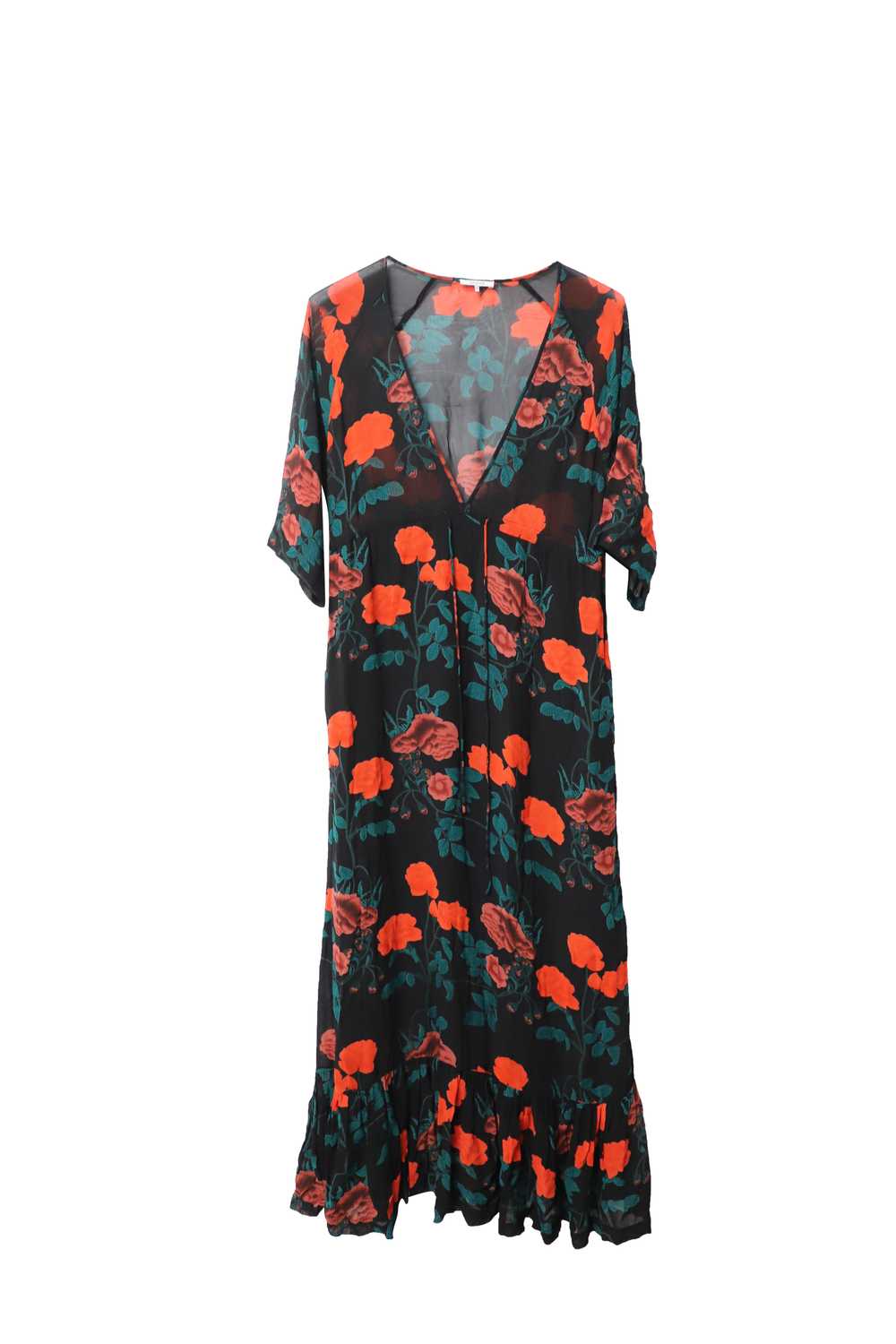 Ganni Black floral print georgette Newman dress - image 5