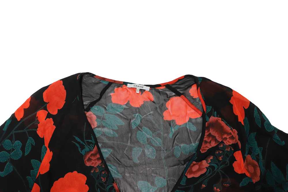 Ganni Black floral print georgette Newman dress - image 6