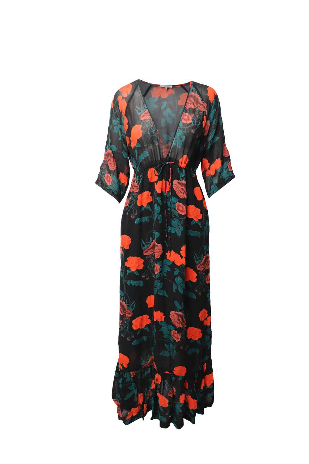 Ganni Black floral print georgette Newman dress - image 7