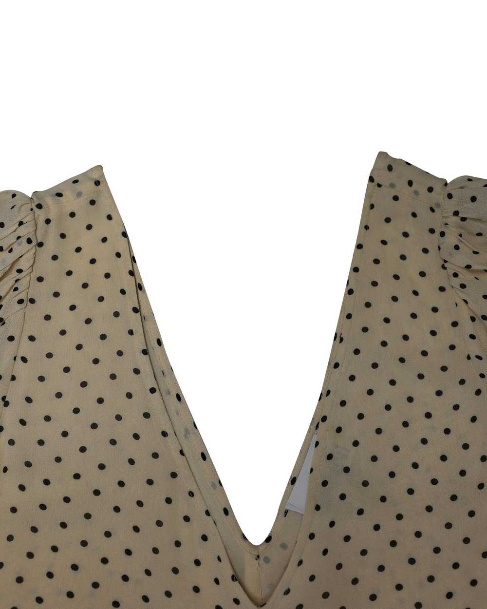 Ganni Cream polka-dot crepe swing dress - image 6