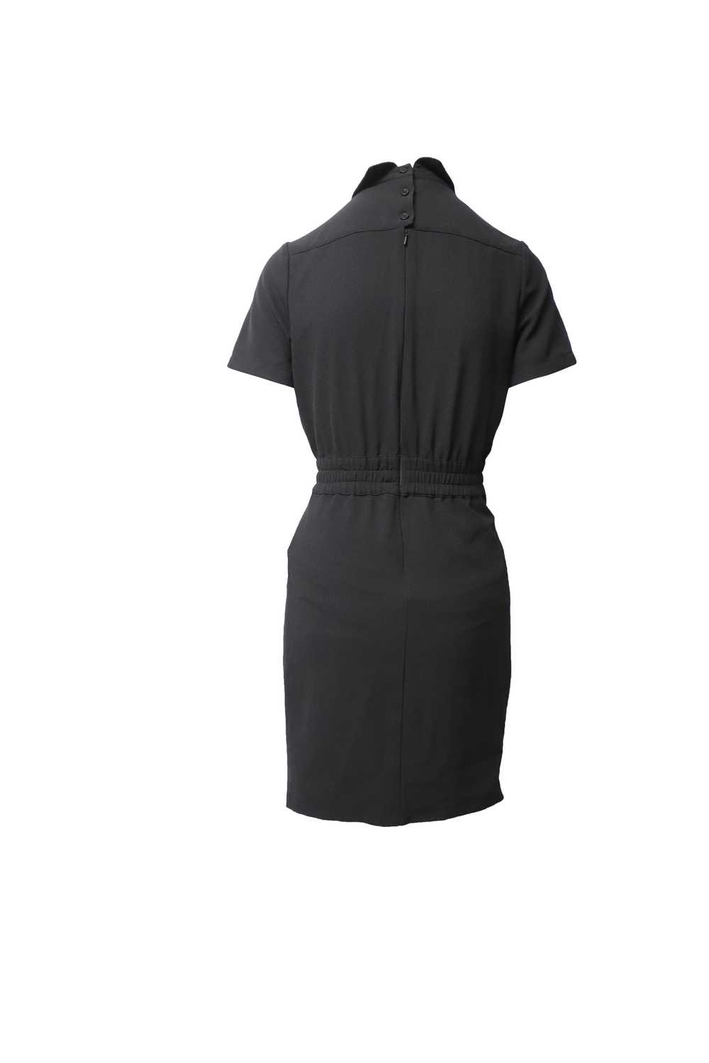 Ganni Black crepe collared mini dress - image 4
