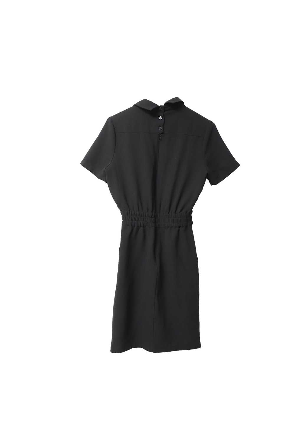 Ganni Black crepe collared mini dress - image 5
