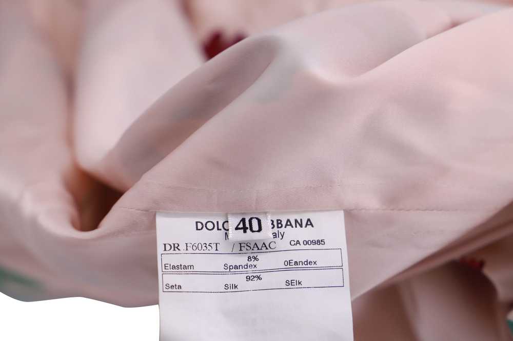 Dolce & Gabbana Pink floral print silk shift dress - image 4