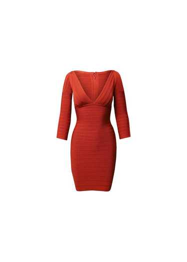 Product Details Red V-neck Bandage Dress - image 1