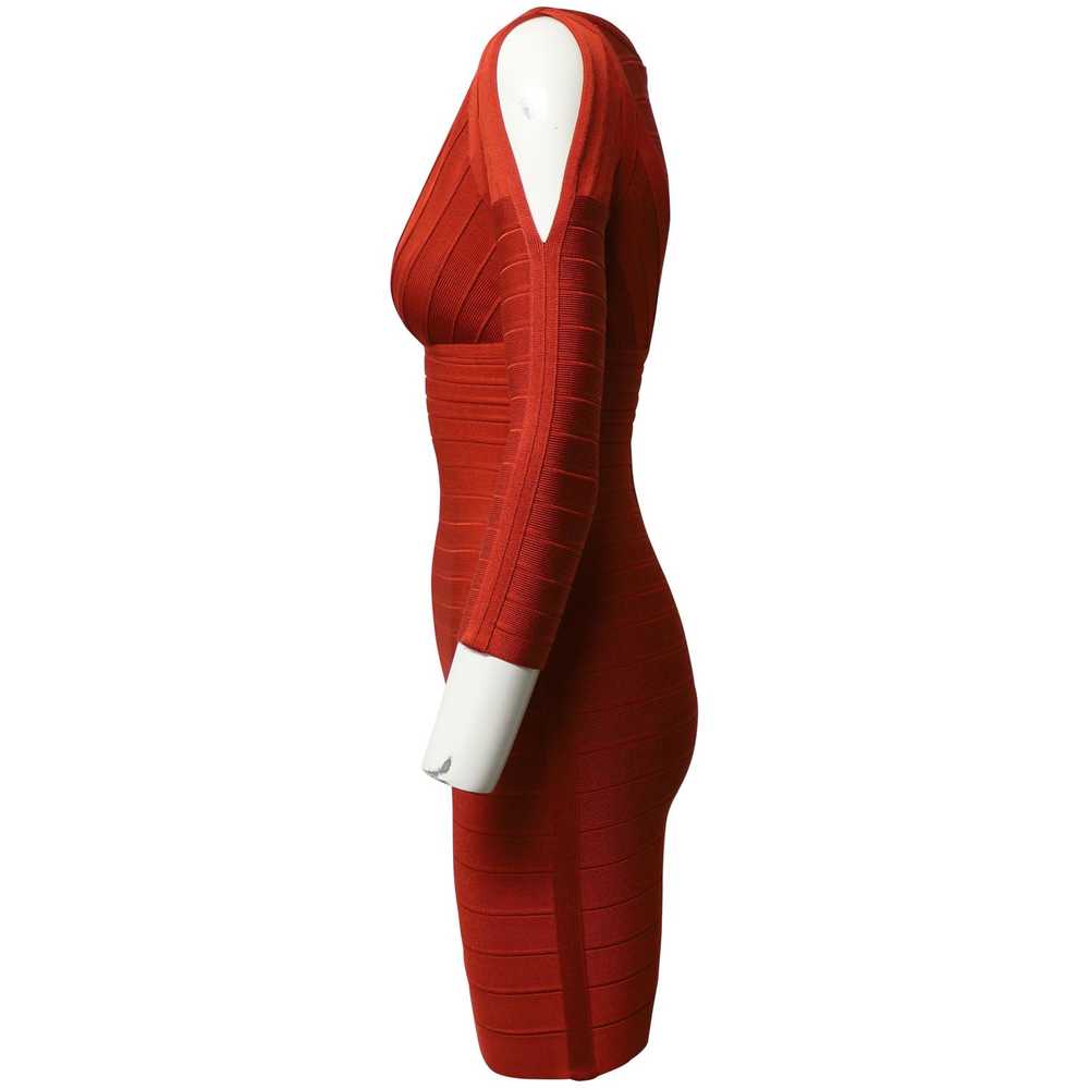 Product Details Red V-neck Bandage Dress - image 2