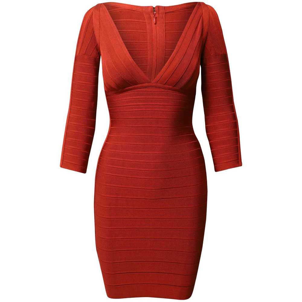 Product Details Red V-neck Bandage Dress - image 7