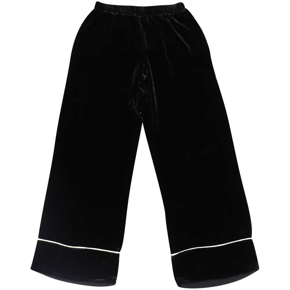 Ganni Black velvet Rodier wide leg trousers - image 2
