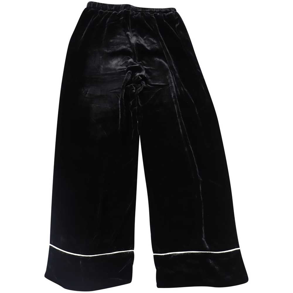 Ganni Black velvet Rodier wide leg trousers - image 4