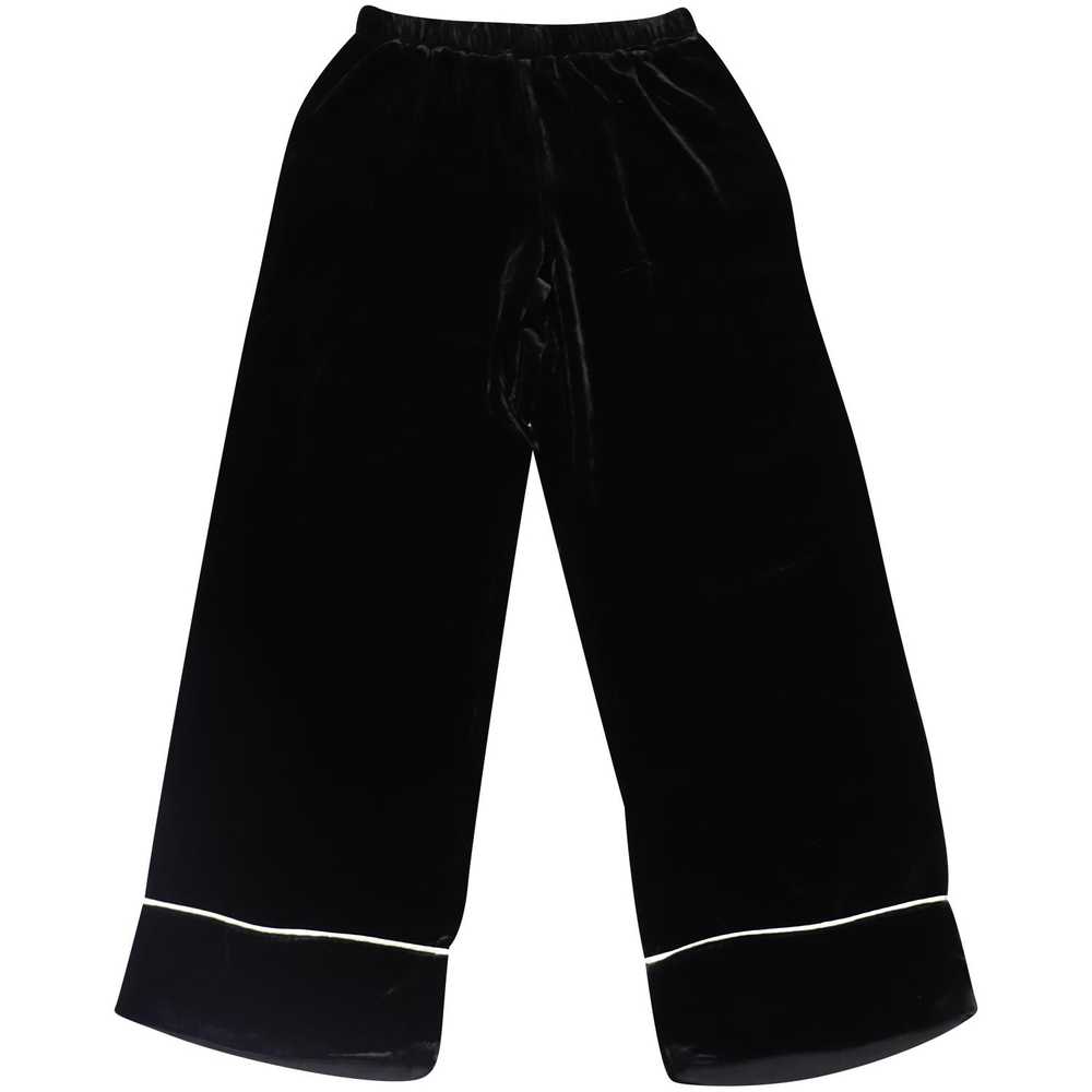 Ganni Black velvet Rodier wide leg trousers - image 5