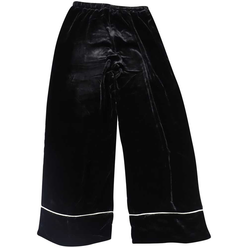 Ganni Black velvet Rodier wide leg trousers - image 6