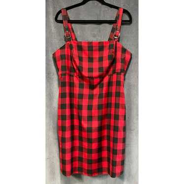 Hot Topic Red and Black Buffalo Plaid Dress With … - image 1
