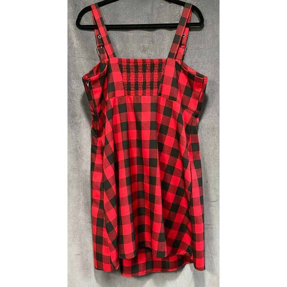 Hot Topic Red and Black Buffalo Plaid Dress With … - image 2