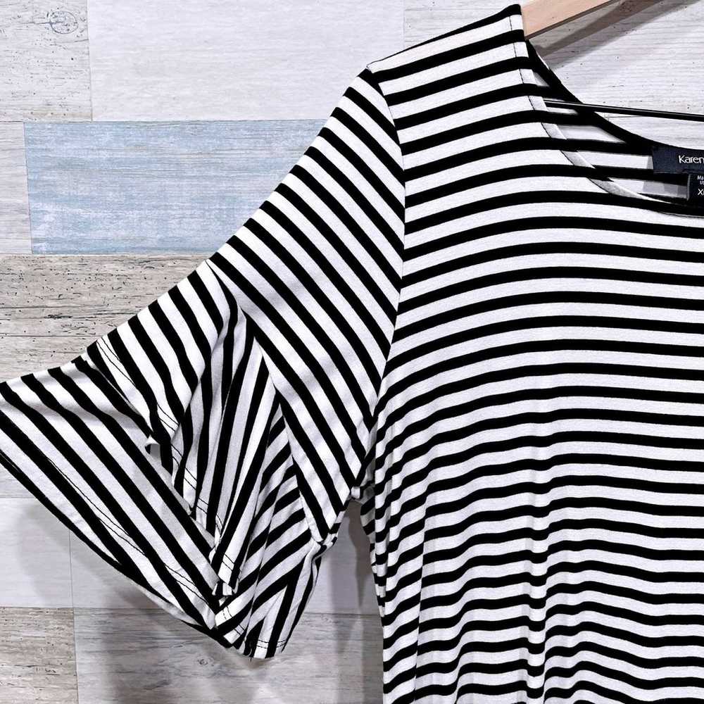 Karen Kane Striped Flutter Sleeve T Shirt Dress B… - image 3
