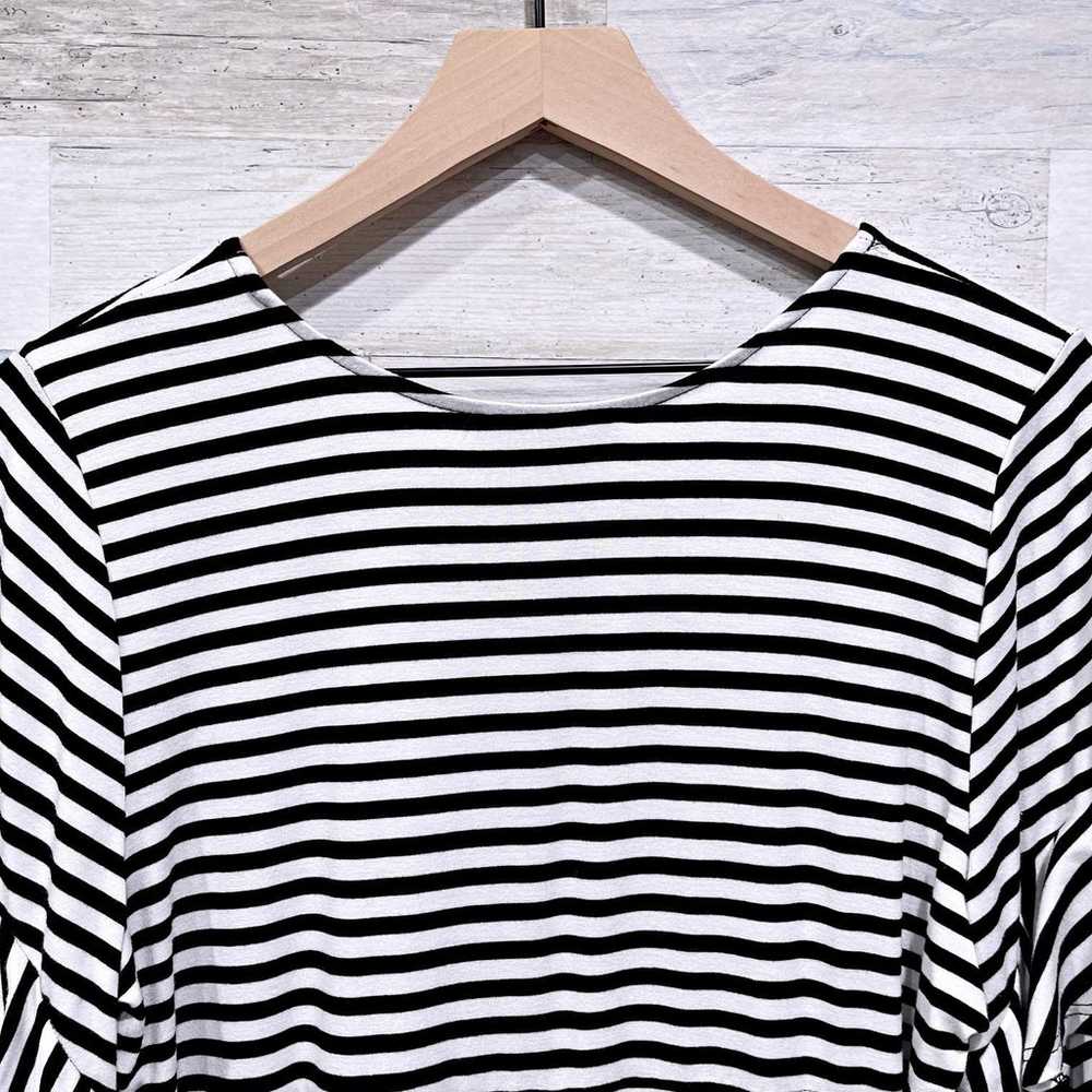Karen Kane Striped Flutter Sleeve T Shirt Dress B… - image 5