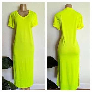 Posh Peanut Neon Green Maxi Dress Small