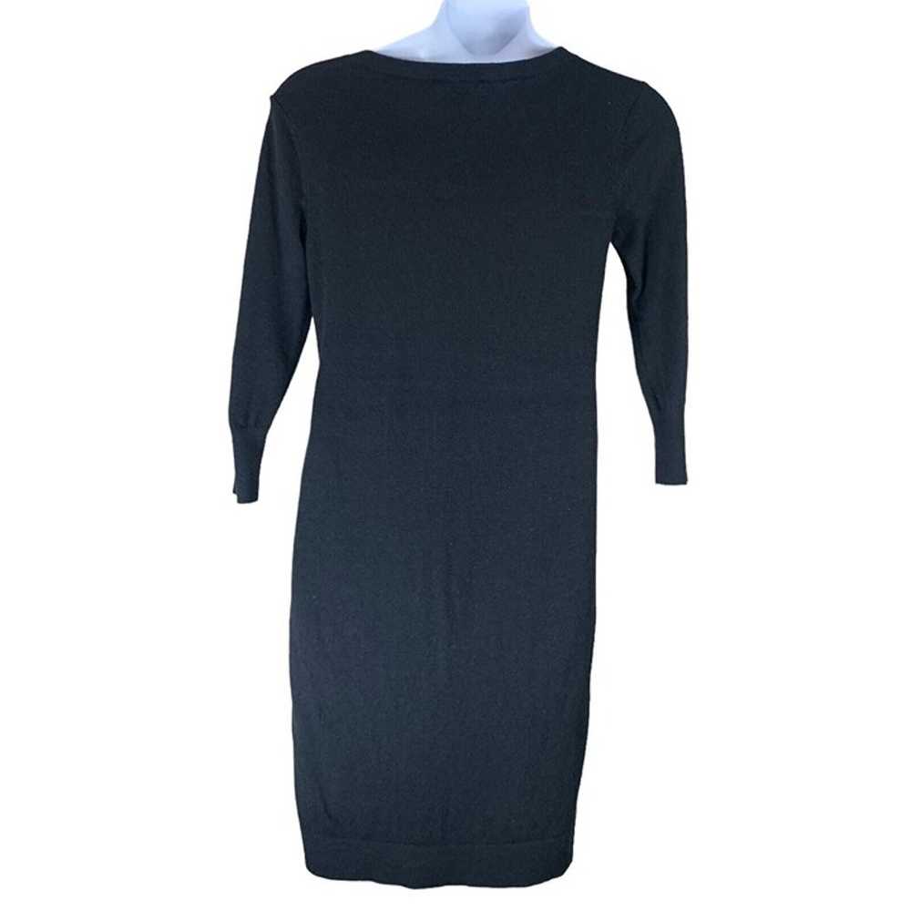 Sundance Size Medium Dress Wool Silk Black 3/4 Sl… - image 2