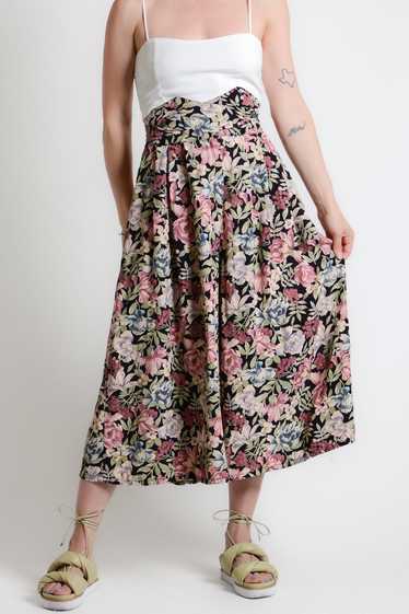 Pretty Pleated Wrap Front Floral Culottes