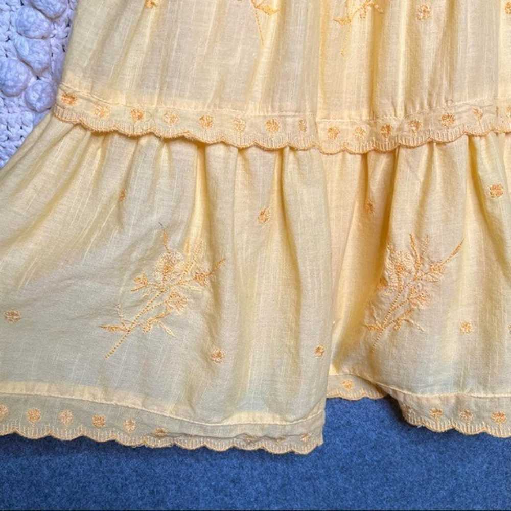 Urban Outfitters Embroidered Yellow Tiered Ruffle… - image 5