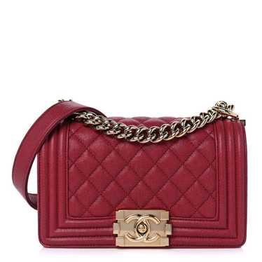 CHANEL Caviar Quilted Small Boy Flap Fuchsia - image 1