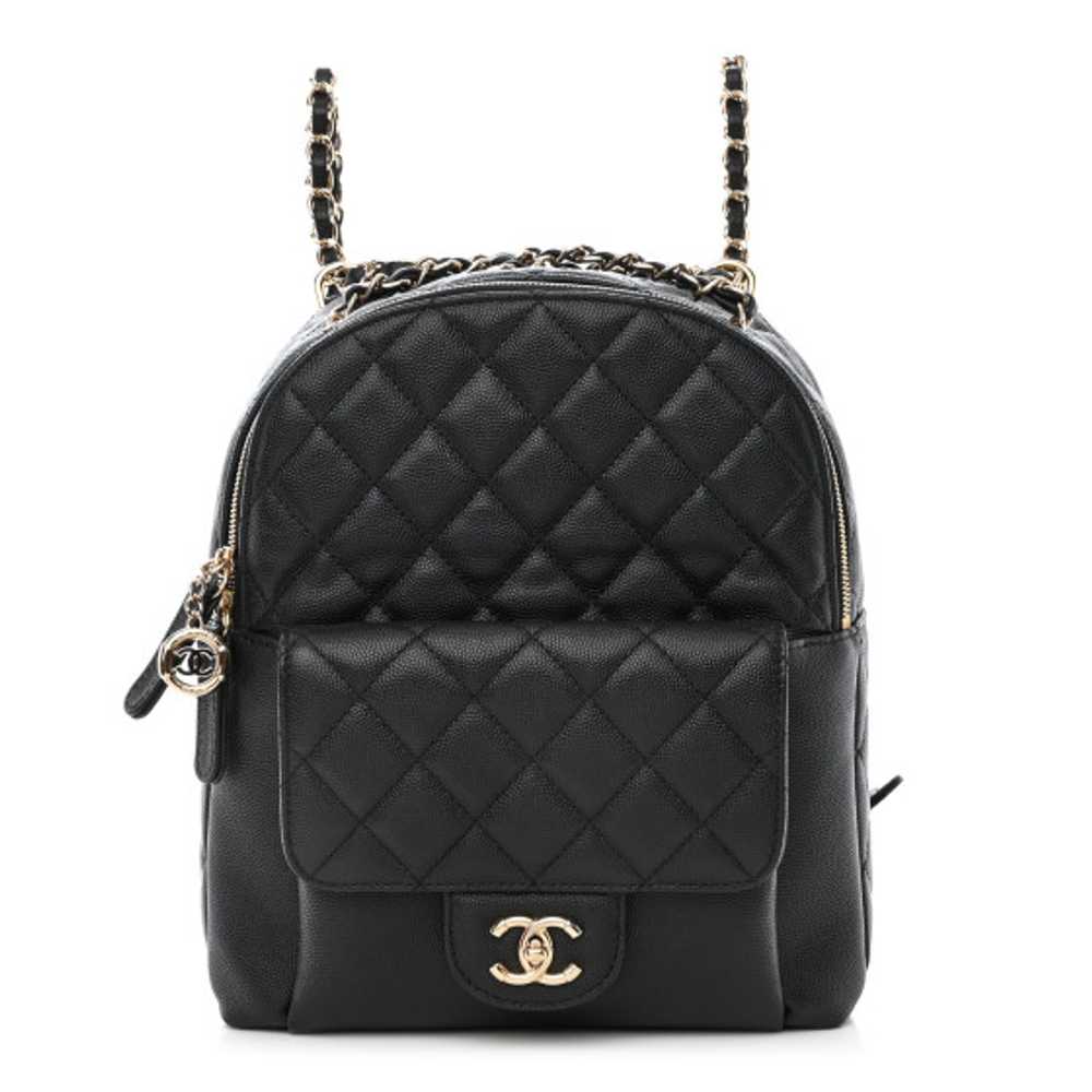 CHANEL Caviar Quilted Medium Zip Around Backpack … - image 1