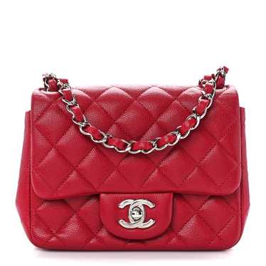 CHANEL Caviar Quilted Mini Square Flap Red - image 1