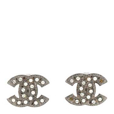 CHANEL Crystal Timeless CC Earrings Silver - image 1