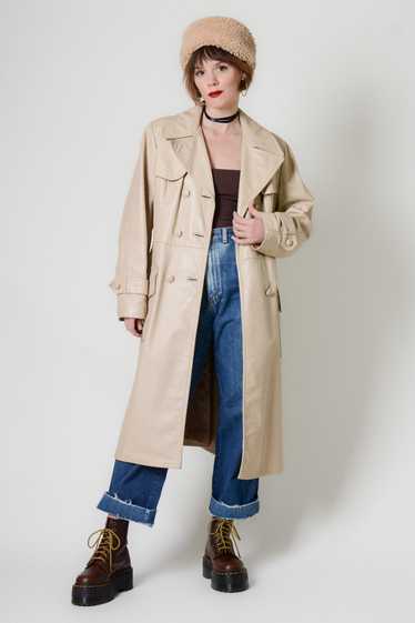 Gorgeous 70s Creamy Leather Trench