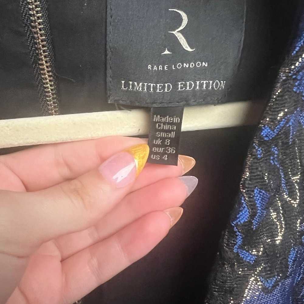 Rare London Plunge Jacquard Mini Dress Size US Wo… - image 4