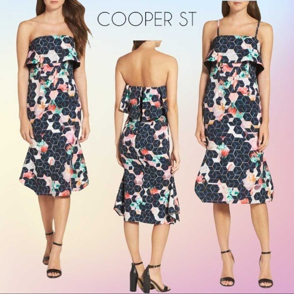 Cooper Street Midnight Meadow Midi Dress Sz 4 - image 1