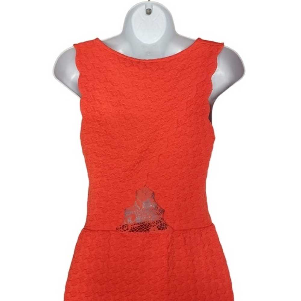 $145 ANTHRO MAEVE Coral Orange Lace Back Scallop … - image 2