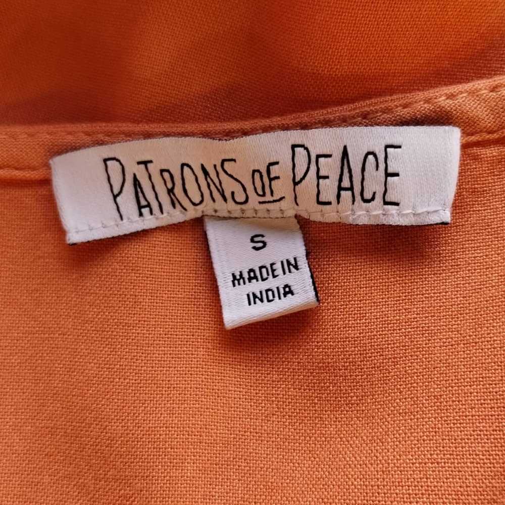 O Patrons of Peace Women's Orange Peach Puff Slee… - image 8