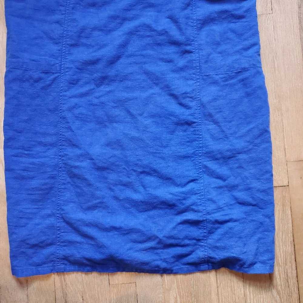 Vintage 90s 1990s Solid Blue Midi Shift Dress Jum… - image 5