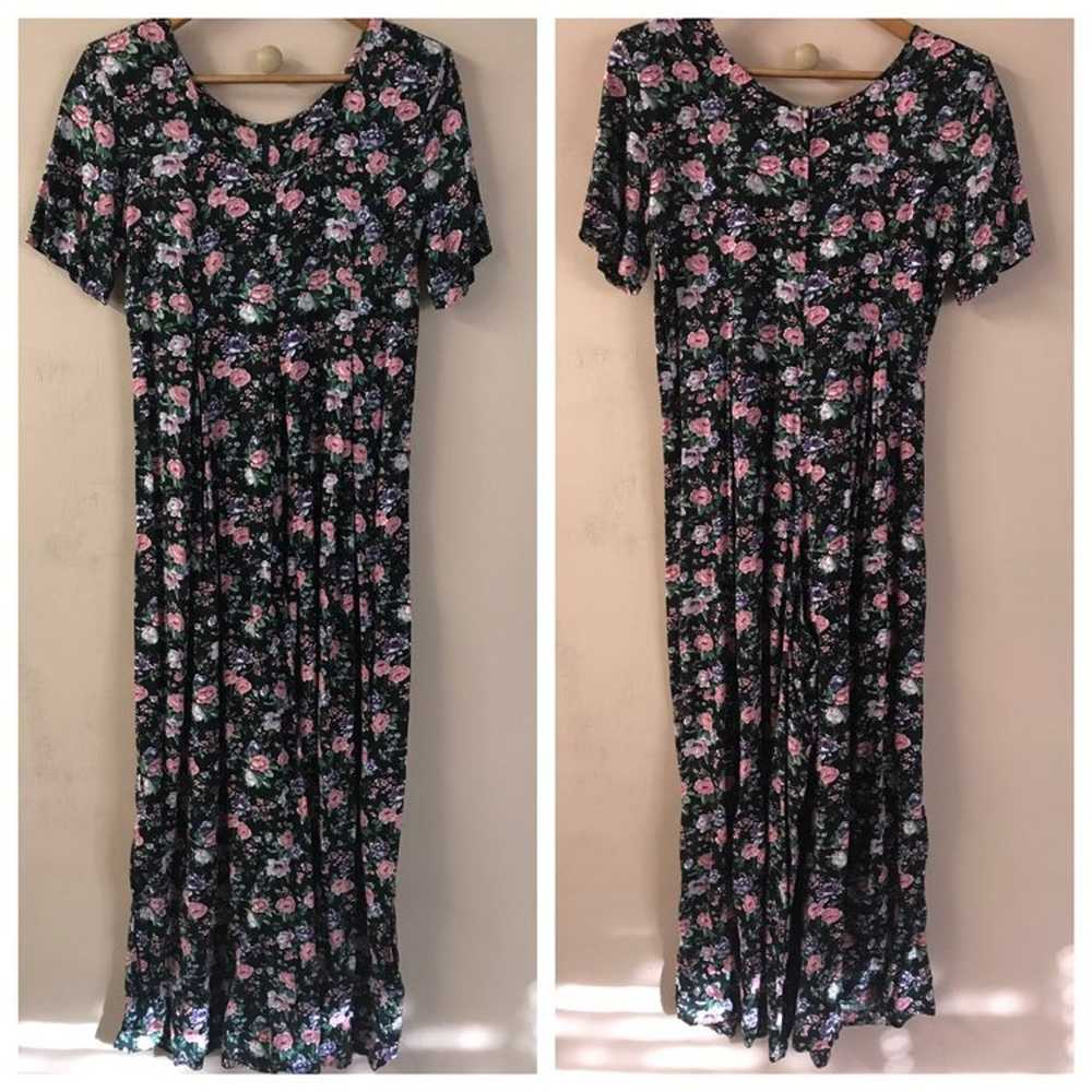 Vintage Petite Jazz Floral Wide-Leg Jumpsuit - image 1