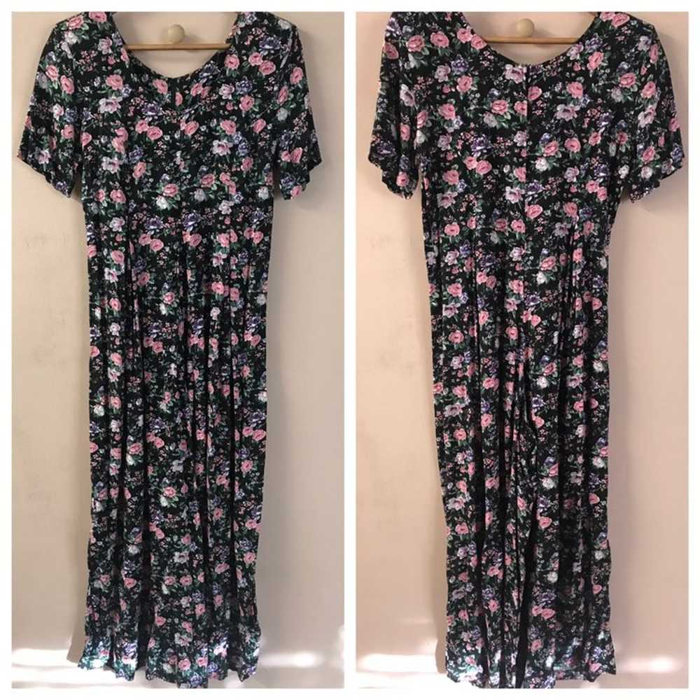 Vintage Petite Jazz Floral Wide-Leg Jumpsuit - image 2