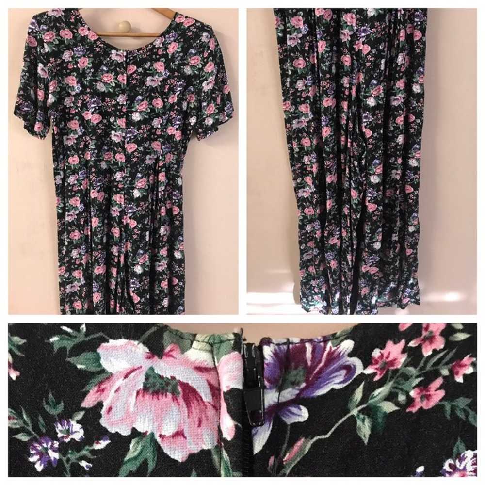 Vintage Petite Jazz Floral Wide-Leg Jumpsuit - image 4