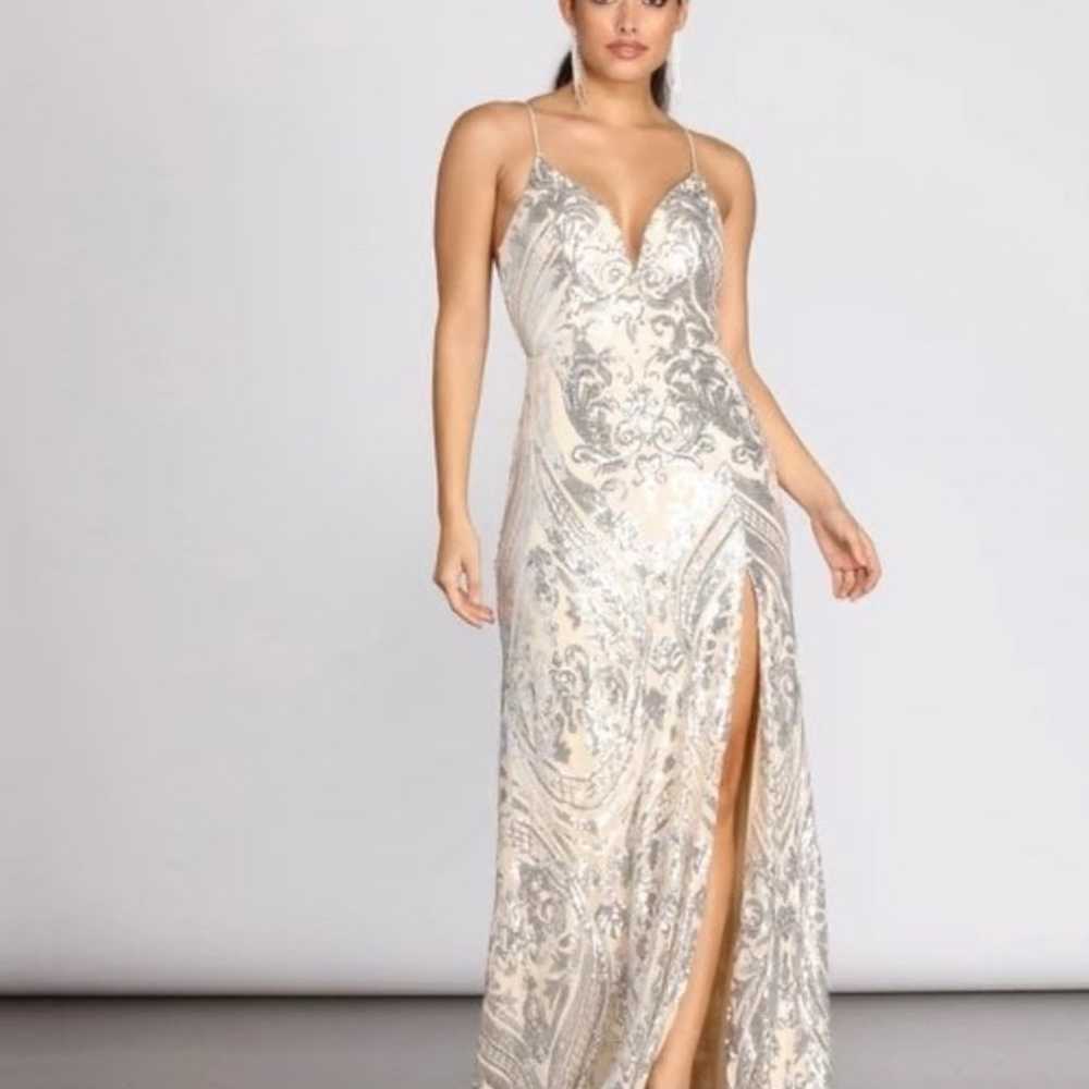 Windsor a line sequin gown - image 1