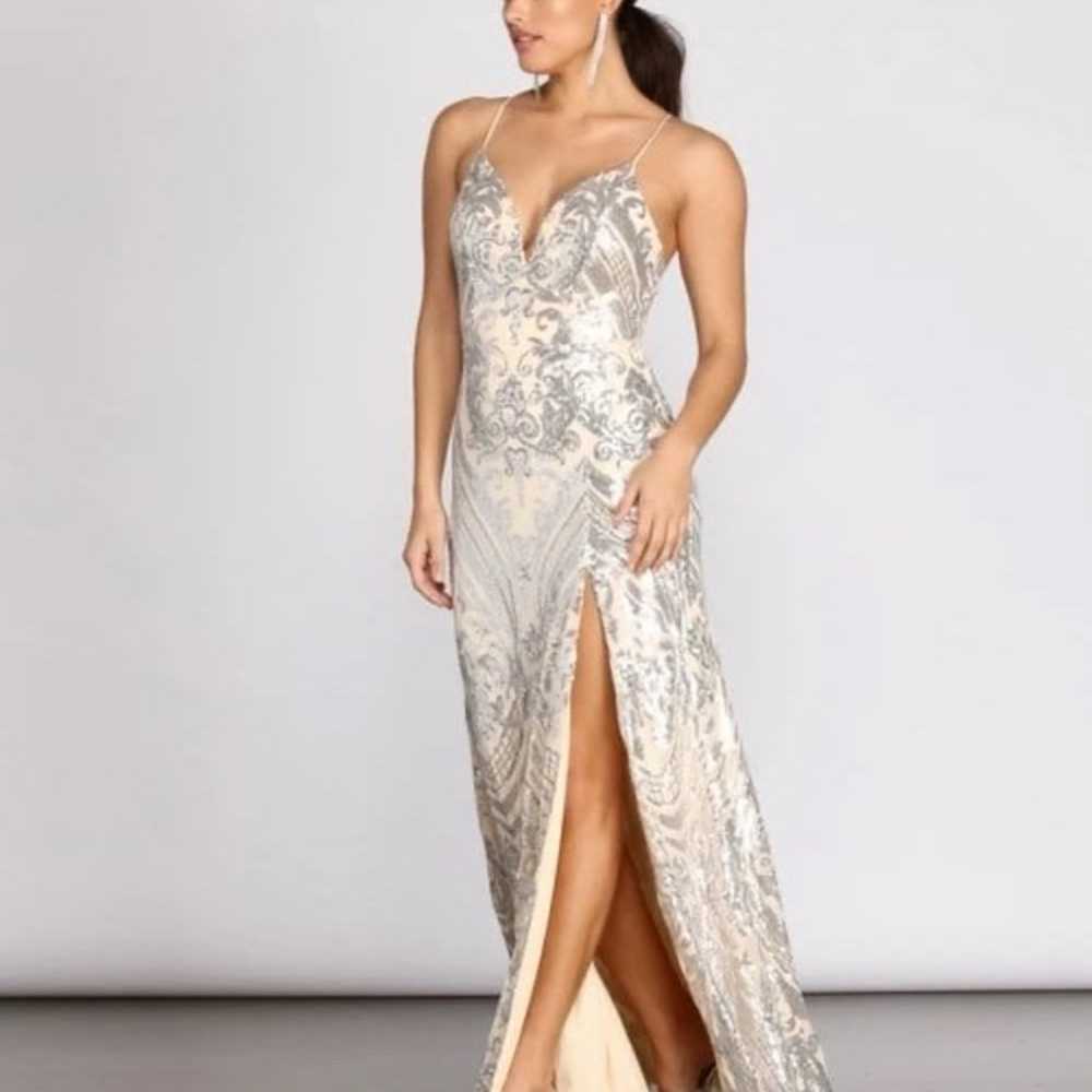 Windsor a line sequin gown - image 4