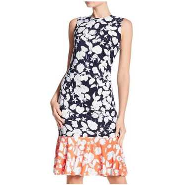 Eliza J Floral Colorblock Sleeveless Dress Size 1… - image 1