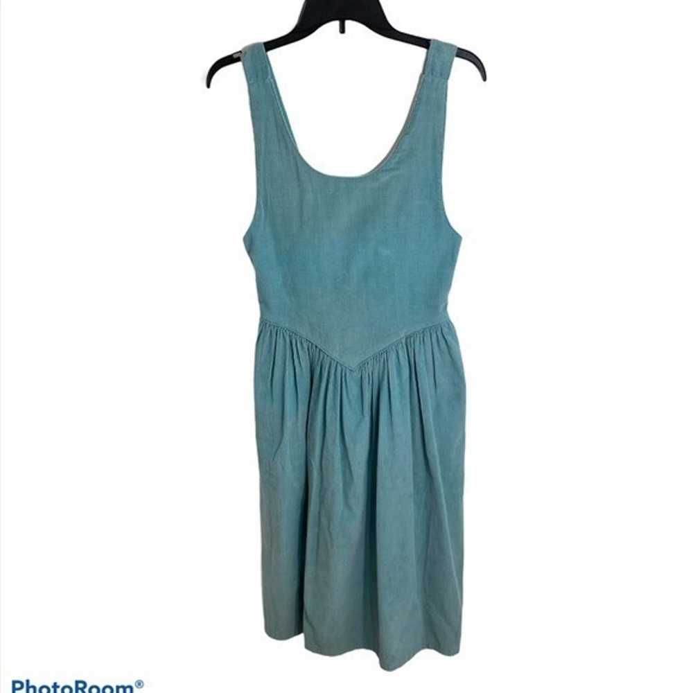 Vintage American Eagle Corduroy Dress Small Blue … - image 1