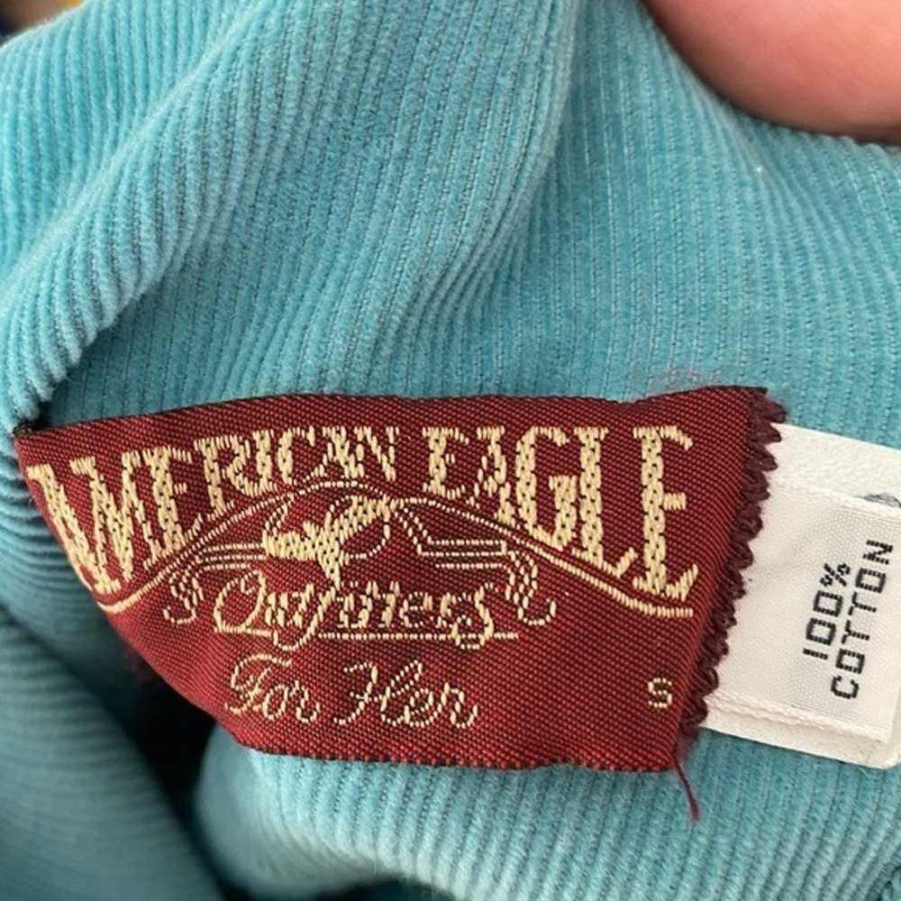 Vintage American Eagle Corduroy Dress Small Blue … - image 2