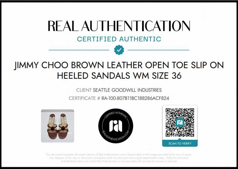 Jimmy Choo Brown Leather Open Toe Slip On Heeled … - image 6