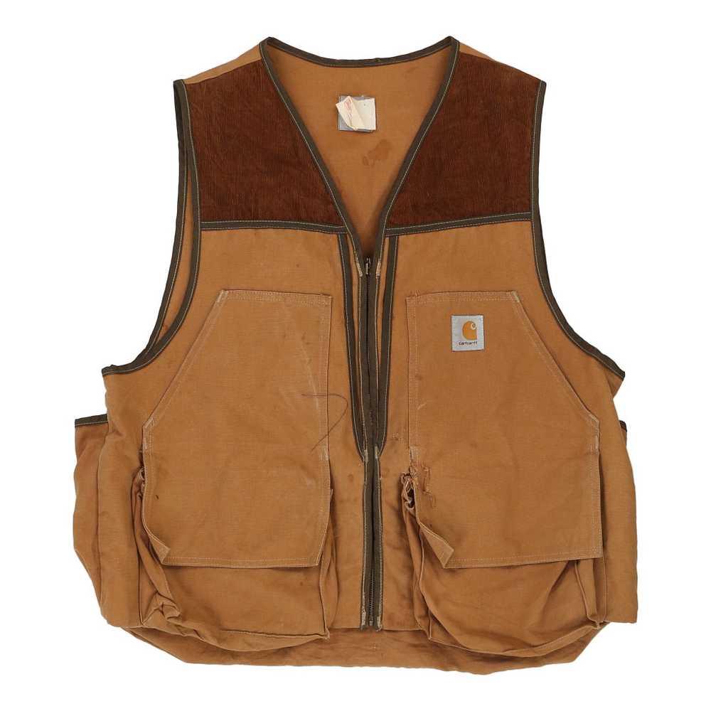 Heavily Worn Carhartt Gilet - XL Brown Cotton - image 1