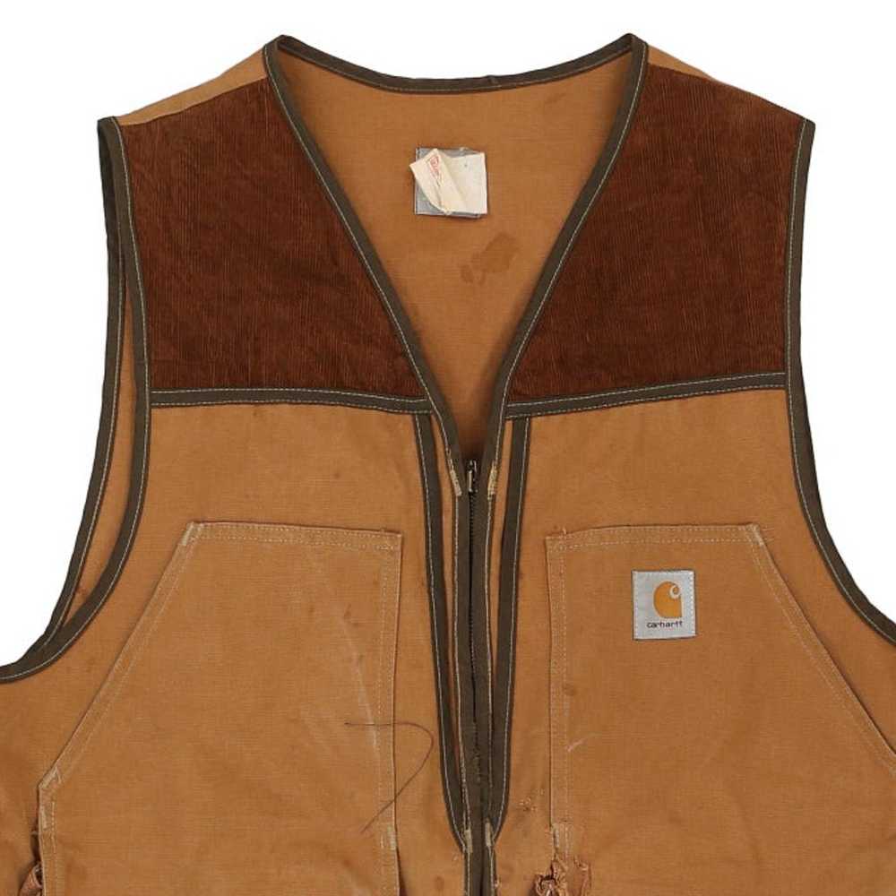 Heavily Worn Carhartt Gilet - XL Brown Cotton - image 5